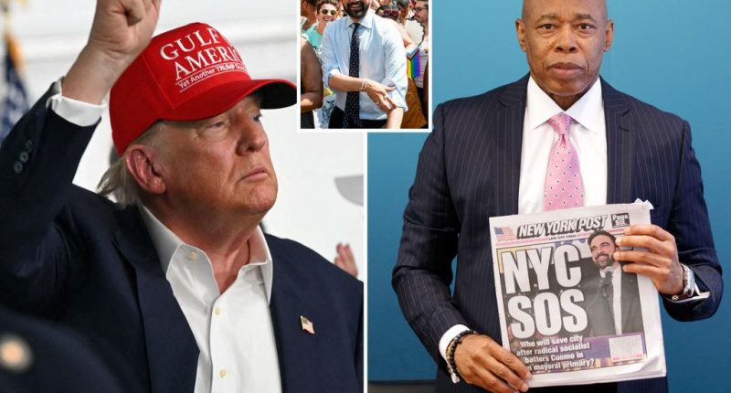 Trump praises Mayor Adams' re-election bid â and threatens Zohran Mamdani with arrest if he interferes with ICE